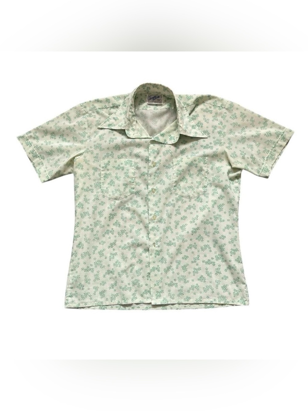 True vintage 1970s floral print button up shirt